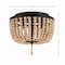 Jonathan Y Allison 10" 2-Light Shabby Chic Farmhouse Wood Beaded/Metal LED Flush Mount, Black/Cream JYL9074B - alternate 6