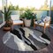Homeroots 8' Black Gray And Tan Round Abstract Washable Indoor Outdoor Area Rug 600944 - alternate 3