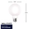 Bulbrite 60-Watt Equivalent Dimmable Milky Filament G25 Medium E26 LED Light Bulb, 4000K, 8PK 861632 - alternate 6