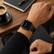 Elegani Alligator-Embossed Leather Band Compatible with Apple Watch 45mm, Black/White, Yellow Gold Buckle LATPAM-BLKWHT-YGD-45 - alternate 4