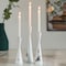 Fabulaxe Marble Resin Candle Holders - Pack of 18 White Decorative Taper Candlesticks for Home Decor,  QI004063.WT.6 - alternate 6