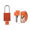 Brady Keyed Alike Padlock Unique Set Aluminum Org 1.5 in Steel Shackle Keycode 1 SDAL-ORG-38ST-001 - alternate 1