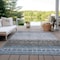 Homeroots 10' X 14' Blue Gray And Charcoal Southwestern Washable Indoor Outdoor Area Rug 605132 - alternate 7