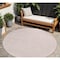 Homeroots 8' Pink And Gray Round Geometric Washable Indoor Outdoor Area Rug 594409 - alternate 1