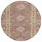 Homeroots 8' Brown Round Geometric Washable Indoor Outdoor Area Rug 607430 - alternate 4