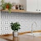 Homeroots 12" X 12" Tulipa White and Gray Peel and Stick Removable Tiles 555893 - alternate 6