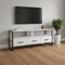 Homeroots 49in White Cabinet Enclosed Storage TV Stand 490370 - alternate 3