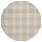 Homeroots 8' Beige And Gray Round Plaid Washable Indoor Outdoor Area Rug 595369 - alternate 4