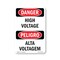 Signmission Safety Sign, OSHA Danger, 10" Height, High Voltage Bilingual, D-VPR-1327 OS-DS-D-710-VPR-1327 - alternate 1