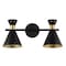 Jonathan Y Elroy 18.25" 2-Light Iron Retro Contemporary LED Track Light , Black/Gold JYL9904A - alternate 5