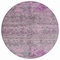 Homeroots 8' Purple And Gray Round Floral Washable Indoor Outdoor Area Rug 606208 - alternate 5