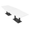 Skutchi Designs Hexagon Conference Table With Power Unit, 48 in W, 120 in L, White HAR-HEX.IR-48X120-DOU.BK-W960-NA - alternate 1