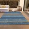 Homeroots 3' X 5' Navy Blue Sky Blue And Taupe Striped Washable Indoor Outdoor Area Rug 614815 - alternate 8