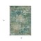 Homeroots 3' X 5' Teal Blue Beige And Denim Blue Abstract Washable Indoor Outdoor Area Rug 630747 - alternate 6