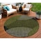 Homeroots 8' Olive Green And Black Round Geometric Washable Indoor Outdoor Area Rug 597645 - alternate 1