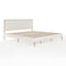 Martha Stewart Flynn King Size Solid Wood Platform Bed with Upholstered Base and Inset Headboard, Wood Slat Bottom MG-0900272F-LTB-K-WH-MS - alternate 4