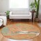 Homeroots 8' Orange Green And Beige Round Abstract Washable Indoor Outdoor Area Rug 602655 - alternate 4