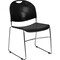 Flash Furniture Stack Chair, Chrome Frame, Blk, 800 lb. RUT-188-BK-CHR-GG - alternate 1