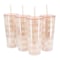 Mr. Coffee Modern Euphoria 4 Piece 23 Ounce Plastic Tumbler with Straw and Lid Set in Pink 136625.01 - alternate 1