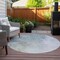 Homeroots 8' Beige Sky Blue And Teal Blue Round Ombre Washable Indoor Outdoor Area Rug 577904 - alternate 5