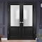 Sartodoors Solid Interior French Double Doors 64 x 80 inches, Lucia 22 Matte Black with Rain Glass, Wood Soli LUCIA22DD-BLK-64 - alternate 2