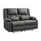 Homeroots 62in Gray Faux Leather Manual Reclining Loveseat With Storage and Toss Pillows 721193 - alternate 1