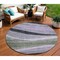 Homeroots 8' Artichoke Green Green And Black Round Abstract Washable Indoor Outdoor Area Rug 603667 - alternate 1