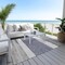 Homeroots 10' X 14' Denim Blue Ivory And Gray Abstract Washable Indoor Outdoor Area Rug 615265 - alternate 5