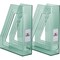 Acrimet Magazine File Holder Vertical Rack, Durable Plastic Desk Organizer, Clear Green, 2PK 277.5 - alternate 1