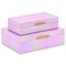 Homeroots Set of Two Pink And Gold Faux Shagreen Nesting Storage Boxes With Lids, 2PK 712933 - alternate 1
