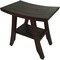 Homeroots Compact Curvilinear Teak Shower Or Outdoor Bench With Shelf In Brown Finish 376695 - alternate 6