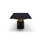 Homeroots 180" Black and Gold Marble and Steel Double Pedestal Base Dining Table 722447 - alternate 4