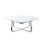 Homeroots 35" White And Silver Metallic Stainless Steel Square Coffee Table 543860 - alternate 4