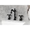 Kingston Brass Widespread Bathroom Faucet with Brass Pop-Up, Matte Black KB1970BEX - alternate 2