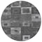 Homeroots 8' Black And Gray Round Geometric Washable Indoor Outdoor Area Rug 605015 - alternate 7
