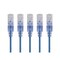 Monoprice Slim Cat6A Cable, 5 Pack, 7 ft.Blue 15138 - alternate 1