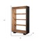 Homeroots 72" Black And Natural Distressed Solid Wood Three Tier Bookcase 611042 - alternate 2
