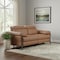 Homeroots 77in Chestnut and Black Italian Leather Power Reclining Loveseat 720499 - alternate 7