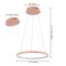 Jonathan Y Brice 15.75" Modern Contemporary Metal Round Dimmable Integrated LED Pendant, Matte Pink JYL7202B - alternate 8