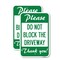 Signmission Please Do Not Block the Driveway Thank You!, 12'' X 18'' 2 Signs, Heavy Gauge Aluminum, 2PK A-1218-2PACK-23295 - alternate 1