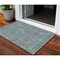 Homeroots 3' X 5' Teal Blue Gray And Charcoal Floral Washable Indoor Outdoor Area Rug 605437 - alternate 1