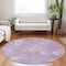 Homeroots 8' Lavender Purple And Ivory Round Geometric Washable Indoor Outdoor Area Rug 588318 - alternate 7