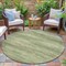 Homeroots 8' Artichoke Green And Beige Round Abstract Washable Indoor Outdoor Area Rug 631109 - alternate 5