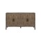 Homeroots 60" Natural and Brown Distressed Carved Geometric Sideboard with Four Doors 568408 - alternate 5