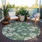 Homeroots 8' Sage And Ivory Round Floral Washable Indoor Outdoor Area Rug 600050 - alternate 4