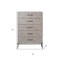 Homeroots 18" X 35" X 52" Vintage Beige Pu Wood Upholstered (Front) Metal Leg Veneer (Melamine) Chest 347165 - alternate 4