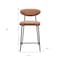 Homeroots Set of Two 25" Brown and Black Faux Leather and Steel Low Back Counter Height Bar Chairs, 2PK 565000 - alternate 5