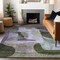 Homeroots 9' X 12' Olive Green Purple And Charcoal Abstract Washable Indoor Outdoor Area Rug 604448 - alternate 5