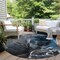 Homeroots 8' Round Ivory Blue and Gray Round Abstract Washable Non Skid Indoor Outdoor Area Rug 559429 - alternate 6