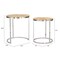 Homeroots Set of Two Natural And Silver Solid Wood And Iron Round Frame Nested Tables 576792 - alternate 7